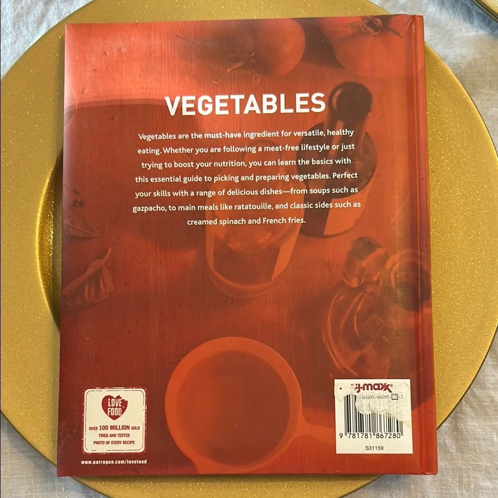 Vegetables Cookbook with Full-Color Photographs; Hardcover and in New Condition!